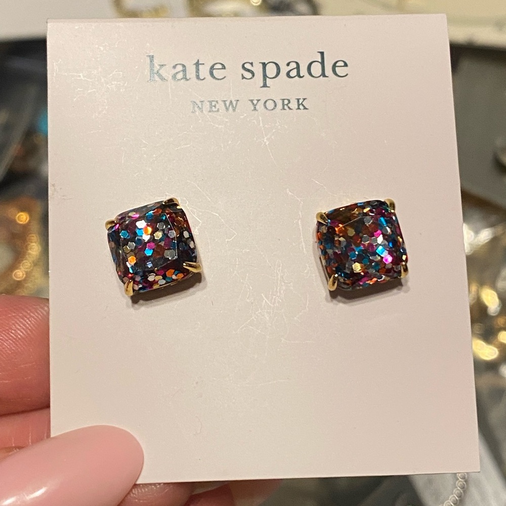 Kate Spade Gold Multicolor Glitter Earrings